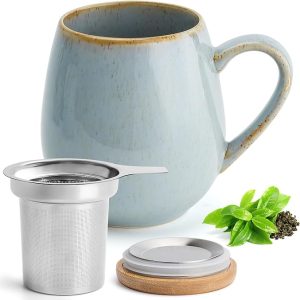 12 Large Tea Cup with Infuser and Lid