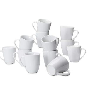 17 12 oz Coffee Mug Set, 12 Count, White