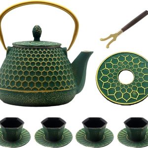 30 Cast Iron Teapot and Tea Cups Set