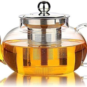6 Glass Teapot with Stainless Steel Infuser & Lid